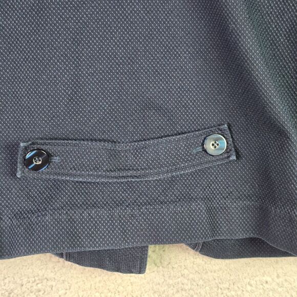 Liz Claiborne Textured Navy Blue Cropped Blazer Classic Waist Length Size 14 - Picture 12 of 16